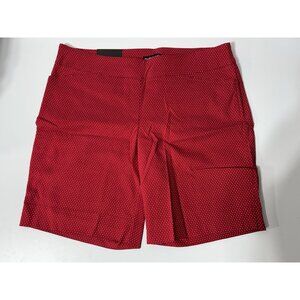 NWT HILARY RADLEY Womens Mid-Waist Red & White Polka Dot Bermuda Shorts size 16